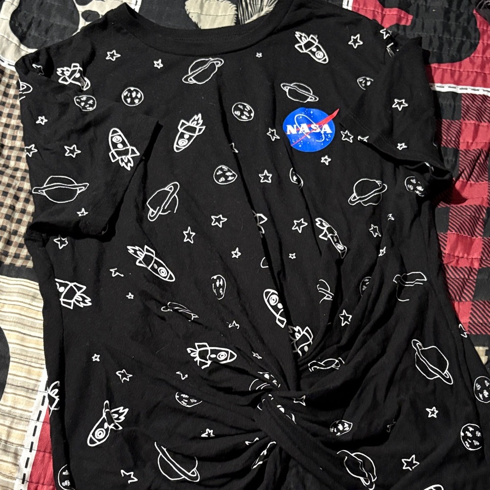 NASA Black Cotton Blend T-Shirt